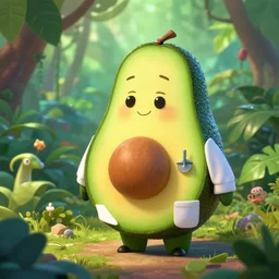 an avocado doctor In the jungle, Pixar style, artstation trend
