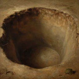 illustration of a never ending pit, realistic painting, classical painting, high definition, digital art, matte painting, very detailed, realistic