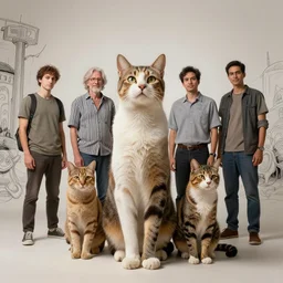 humanoid cat realistic characters, Moebius, Greg Rutkowski, Zabrocki, Karlkka, Jayison Devadas, Phuoc Quan, trending on Artstation, 8K, ultra wide angle, pincushion lens effect