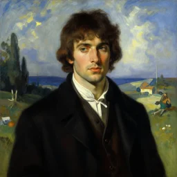 a portrait of a character in a scenic environment by frazetta