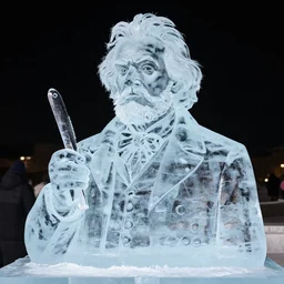 Mark Twain, ice sculpture