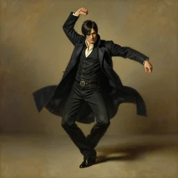 chris redfield dancing, painting by j. c. leyendecker