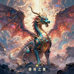detailed fantasy art, diffuse vibrant color, dragon spirit