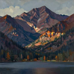 lakeside mountains, by clyfford still