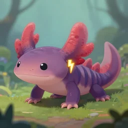 an axolotl with a lightning bolt earring, trending on artstation
