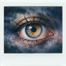 8 0 s colour photograph artistic polaroid of highly detailed eye of sauron in stormy clouds, soft lighting insanely detailed concept art by luis royo, boris vallejo, beksinski, todd mcfarlane, lotr, soft lighting, particle fx renderer photorealistic