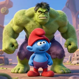 a still of the hulk in smurfs movie