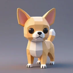 Low Poly 3D render chihuahua, digital art, trending on artstation