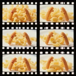macaroni fights each other. film strip. 4 frames.