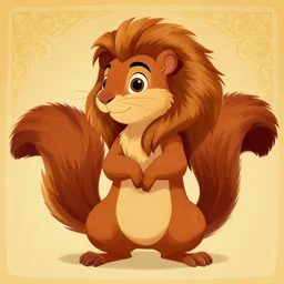 beautiful detailed character design of a cartoon squirrel,'the lion king ', tlk, profile pic. deviantart adoptable, style of maple story and zootopia, portrait studio lighting by jessica rossier and brian froud in the style of disney, artstation deviantart alphonse mucha