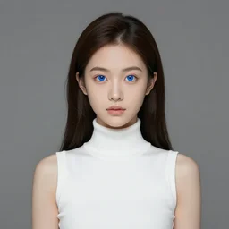 concept art of a girl in white sleeveless turtleneck, readhead and blue yes, artstation trending, by joseph mallord william turner, luis royo, watercolor, vibrant colors, highly detailed