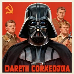 soviet propaganda poster of darth vader, socialist realism. by alexander zelensky, viktor deni, havrylo pustoviyt