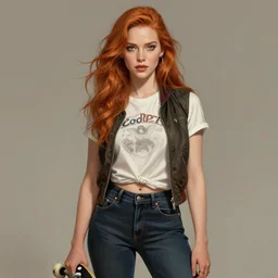 Christina Hendricks as a ruggedly handsome skate girl, tasteful, intricate, elegant, highly detailed, centered, digital painting, artstation, concept art, smooth, sharp focus, illustration, artgerm, donato giancola, Joseph Christian Leyendecker, WLOP