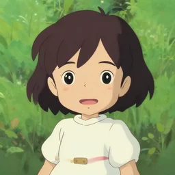 cute chibi female, in the style of studio ghibli