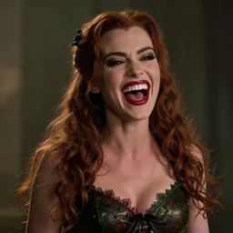 Portrait of Daria Strokous as Poison Ivy evil laugh, in Batman movie still cinematic, artstation, Greg rutkowski, UHD 8K