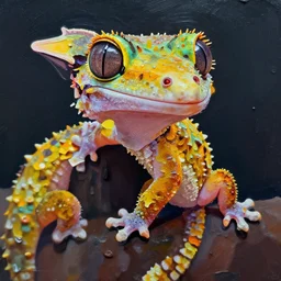 portrait of gecko, highly detailed, modern art, artstation, wet paint