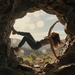 a love falling through a hole, digital art, realistic, bokeh effect