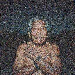 an old indigenous man with micron pen ink tattoos stares imat the camera, night sky, stars, bruce gilden, leica s, fuji 8 0 0, grainy, low light