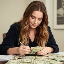 nancy pelosicollecting $ 1 0 0 bills wlop