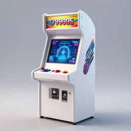 1990s arcade machine, octane render, unreal engine, digital art, Artstation, Trending on Artstation, Artstation HQ, Artstation HD, cgsociety, Pinterest, 8k , close up to the screen, godrays, volumetric, reflections, cinematic, epic, accurate, coherent, 3D Render,