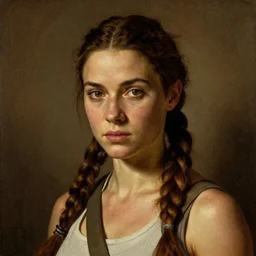 Lara Croft portrait, atmospheric lighting, painted, golden ratio, intricate, highly detailed by Rembrandt