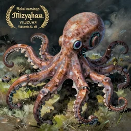 robotic octopus by miyazaki, illustration, kenneth blom, mental alchemy, james jean, pablo amaringo, naudline pierre, contemporary art, hyper detailed