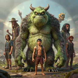 Monster realistic characters, Moebius, Greg Rutkowski, Zabrocki, Karlkka, Jayison Devadas, Phuoc Quan, trending on Artstation, 8K, ultra wide angle, pincushion lens effect