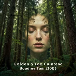 stunning forest landscape looks like a hidden face of a beautiful woman dreamy surrealism, masterpiece, golden mean, award winning