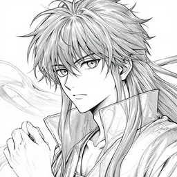 highly detailed line art illustration of a emerging soul manga