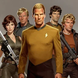 captain kirk by stanley artgerm lau, wlop, rossdraws, frank frazetta, andrei riabovitchev, marc simonetti, trending on artstation.