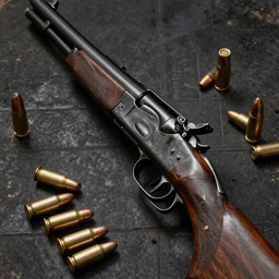 carving of machine guns shotguns rifles revolvers bullets, dark vintage paperback cover, ultra-realistic, intricate fluid details, 4k