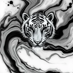 latte art, reaction diffusion, water, abstract, liquid, swirly, black and white tiger, ink, latte art, by james jean