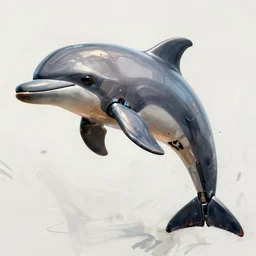 concept art by jama jurabaev, brush stroke, robotic dolphin, scifi, trending on artstation, high quality, extremely detailed