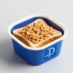ps 1 box indome noodles on peanut butter toast