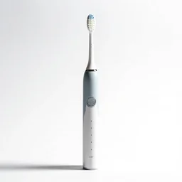 luxurious electric toothbrush, studio product photography, isolated on a pure white background, centered, entire object in frame, sharp focus, soft studio lighting