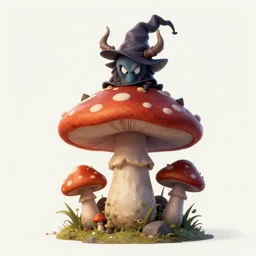 evil mushroom wizard fantastical, fantasy,