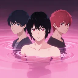 idubbbz emerging from pink water in cyberpunk theme by conrad roset, takato yomamoto, jesper ejsing, rule of thirds, sigma look, beautiful