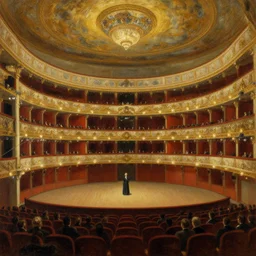 high quality high detail painting by ilya repin, establishing shot of a theater show, hd