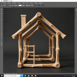 house made of limbs, PROMPT, XF IQ4, 150MP, 50mm, f/1.4, ISO 200, 1/160s, natural light, Adobe Photoshop, Adobe Lightroom, DxO Photolab, Corel PaintShop Pro, rule of thirds, symmetrical balance, depth layering, polarizing filter, Sense of Depth, AI enhanced