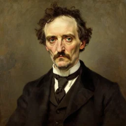 Edgar Allan Poe, painting by Chuck Close