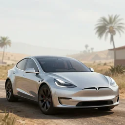 a tesla car in red dead redemption 2, 4 k