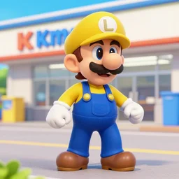 waluigi robbing a kmart