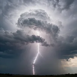 an immense cloud of thunderstorm surrounded by a bright backlit light, surreal, landscape, awe inspiring