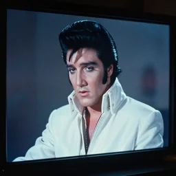 film of a premonition hologram of elvis presley on the minority report screen from minority report, 8 k