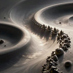 perfect curves and fractals 3D render scene