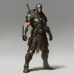 postapocalyptic soldier derest mage fighter full body concept art pose, darek zabrocki, noah bradley