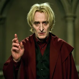 film still of Steve Buscemi as Lord Voldemort with no nose in Harry Potter movie
