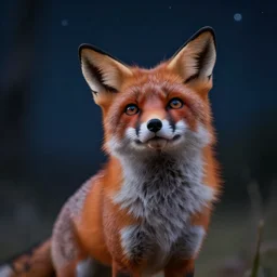 anthropomorphic fox looking up at the night sky, fantasy, trending on artstation, dramatic, high detail, beautiful