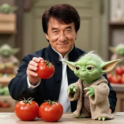 Jackie Chan sells tomatoes to Yoda