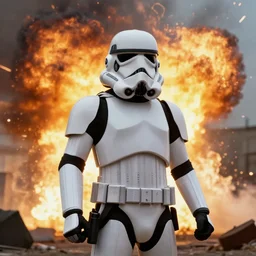 Storm Trooper Near An Explosion, Epic, Cinematic, HD